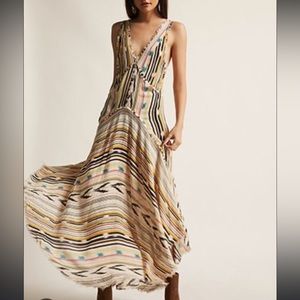Striped boho racer back maxi dress women’s medium